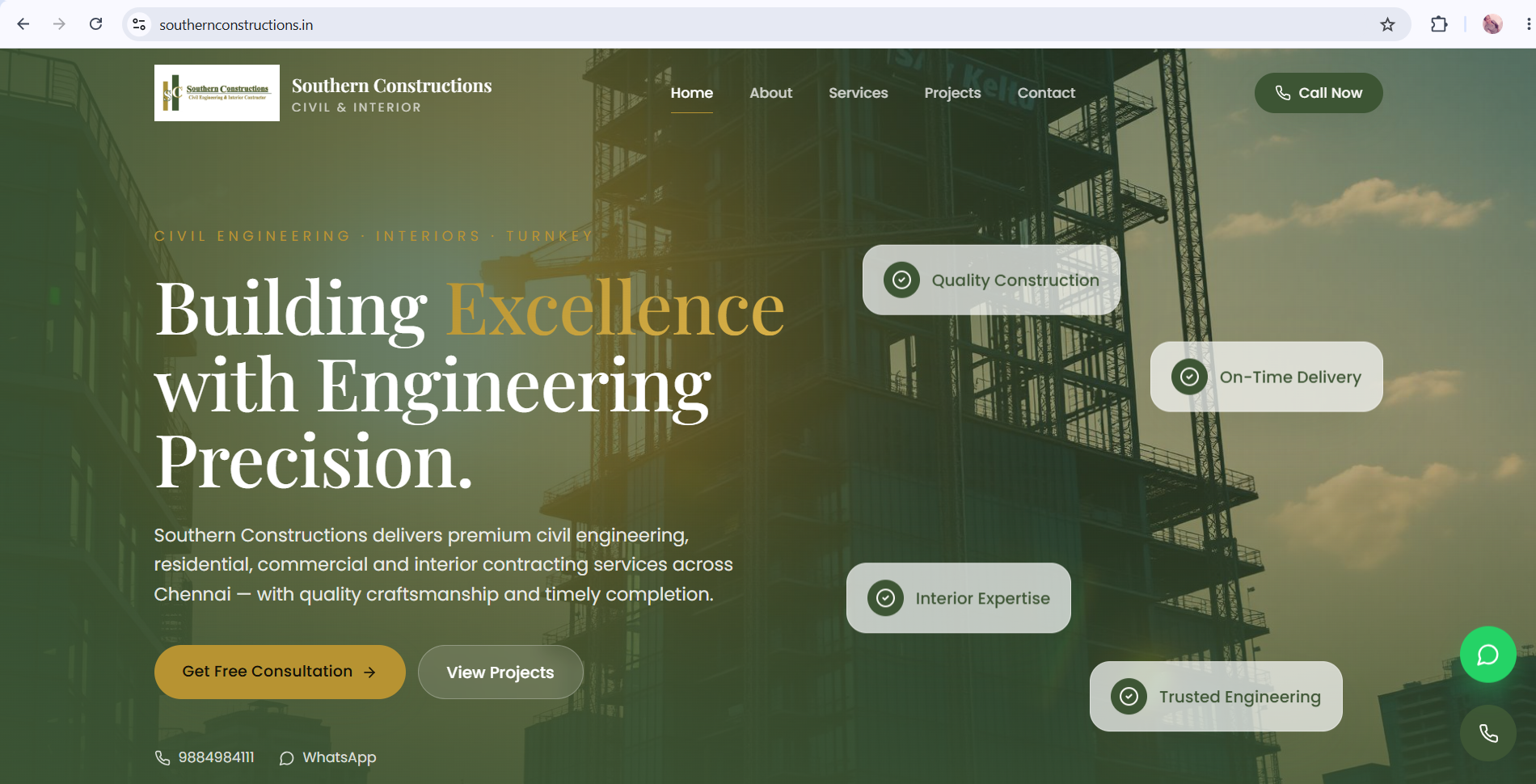 Construction website โ southernconstructions.in