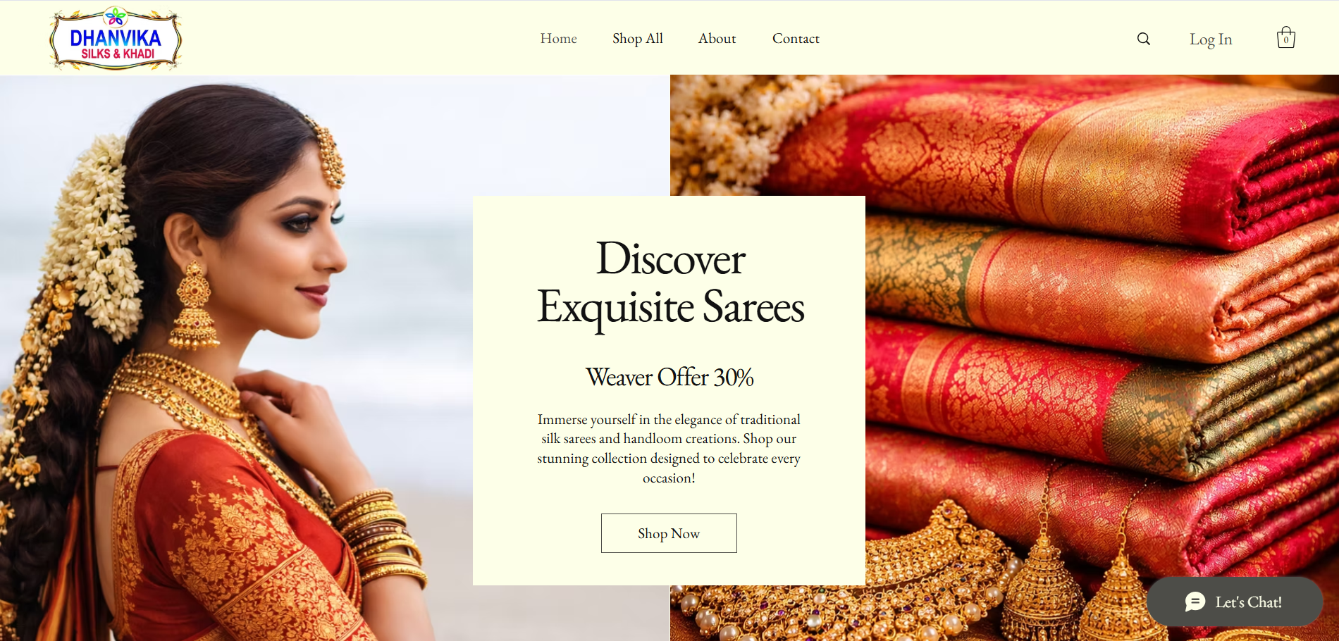 Fashion website โ dhanvikaasilksandkhadi.com