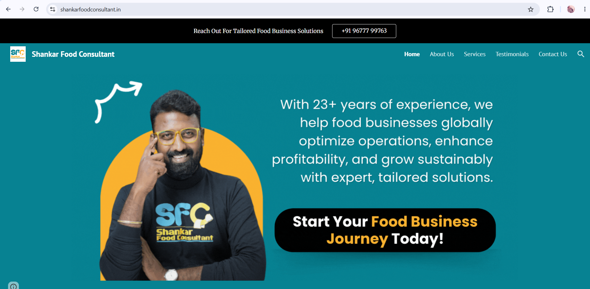 Restaurant website โ shankarfoodconsultant.in