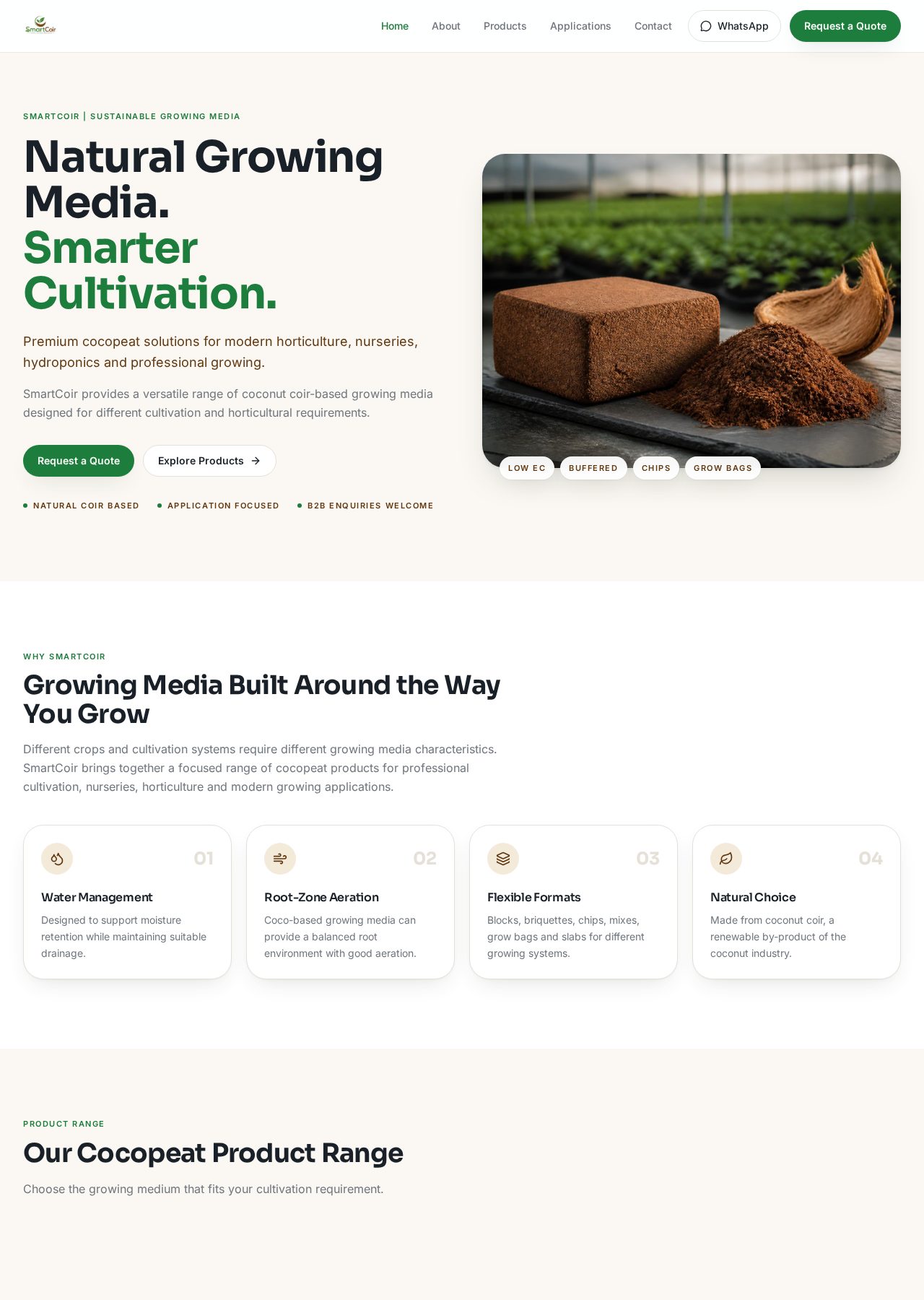 Sustainable cocopeat products for modern growing