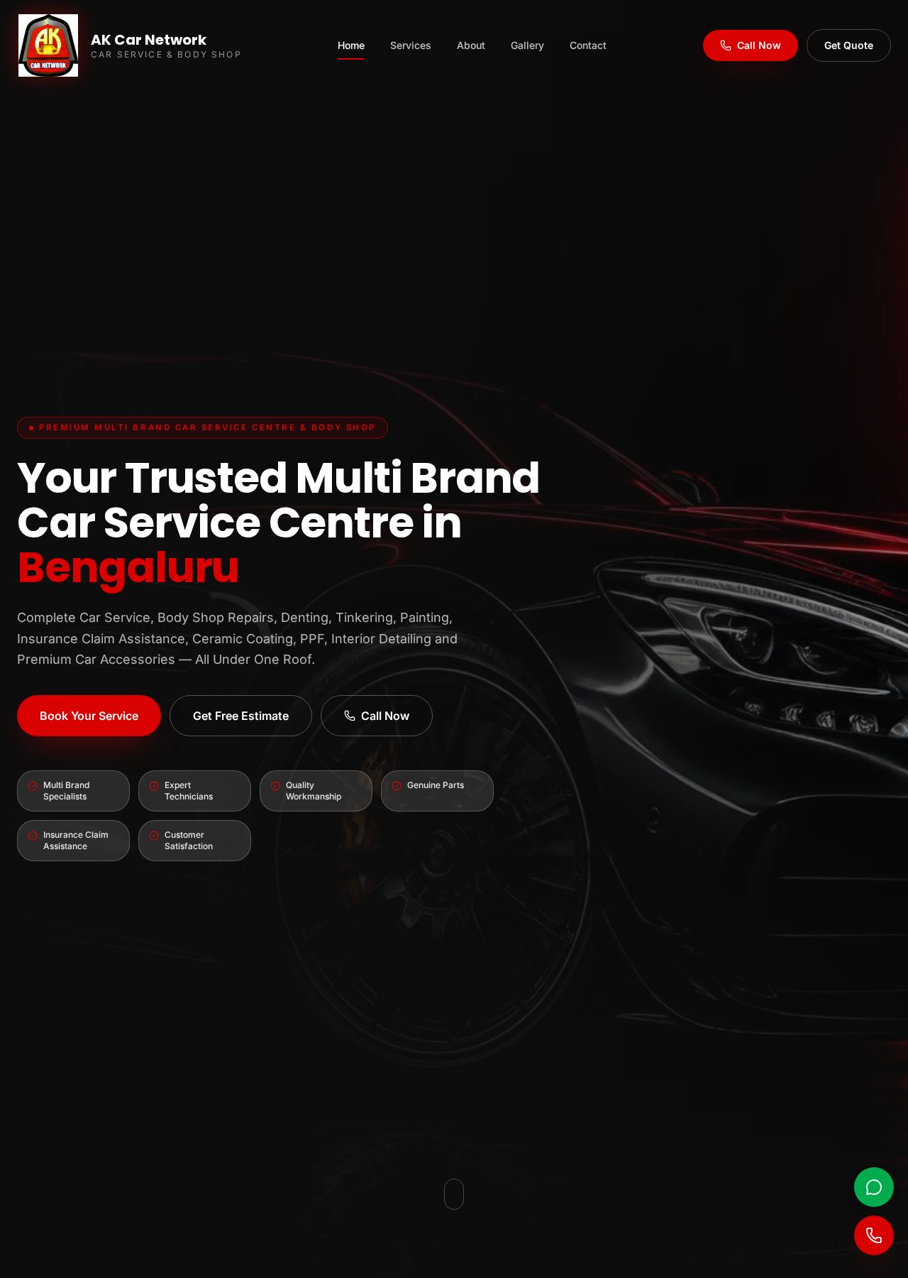 Multi-brand automotive care in Bengaluru