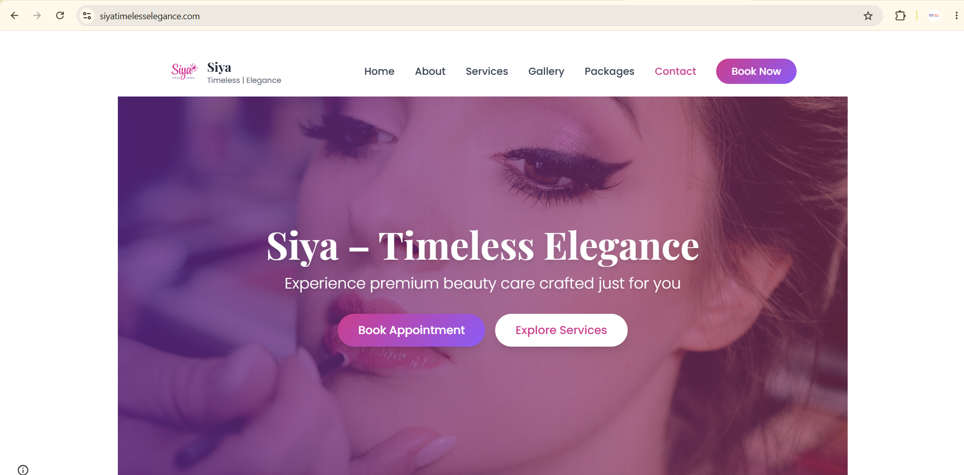 Salon & Spa website โ siyatimelesselegance.com