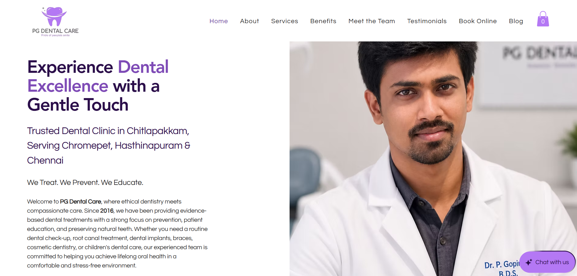 Healthcare website โ pgdentalcare.in